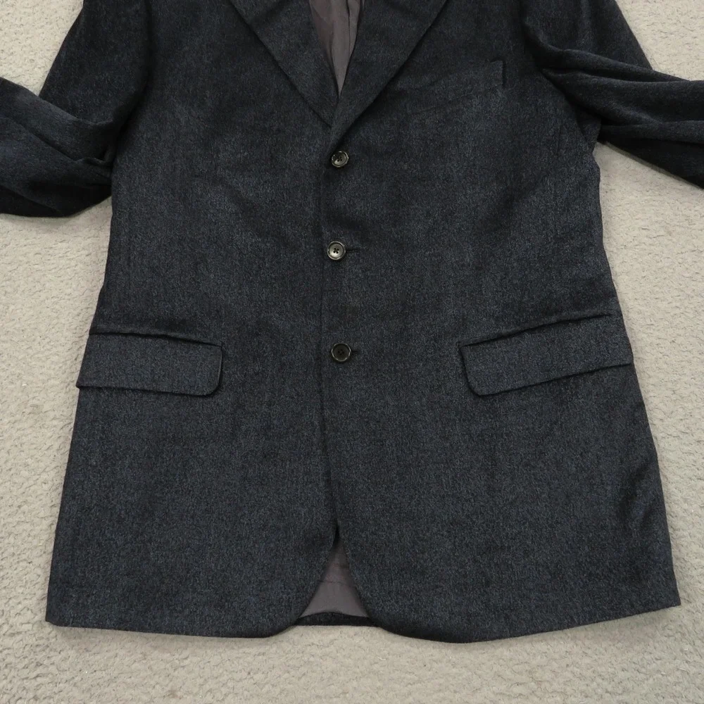 Lubiam Blazer 44L Blue Melange Wool Blend 3/2 Roll Textured Jacket LBM 1911